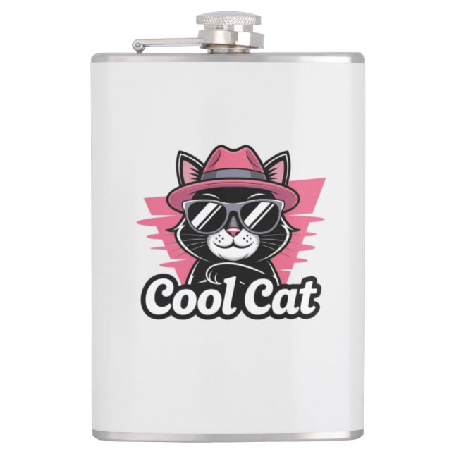 Cool Cat Swagger Hip Flask (Front)