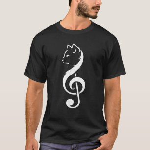Cool Cat Treble Clef Music Funny Kitty Notes Music T-Shirt