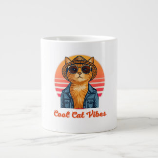 Cool Cat Vibes 🌴😎 Large Coffee Mug