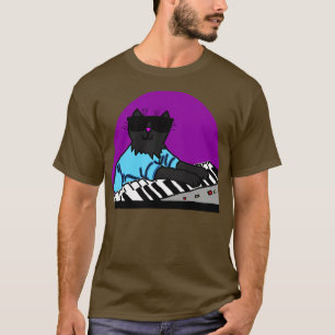 Cool Cat Wearing Sunglasses Makes Music T-Shirt