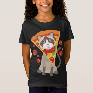 Cool Cat With Big Pepperoni Pizza On The Head Gift T-Shirt