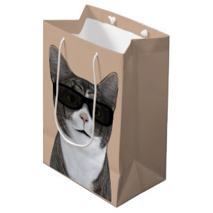 Cool Cat With Black Sunglasses Medium Gift Bag