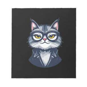 Cool Cat with Glasses Notepad