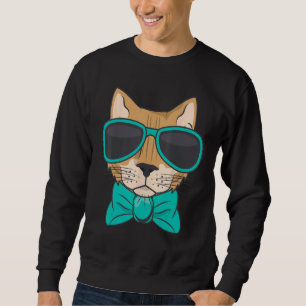 Cool Cat With Glasses Sweatshirt