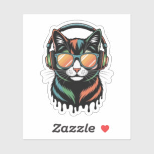 Cool Cat with Headphones and Sunglasses