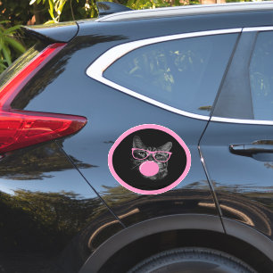 Cool Cat with Pink Glasses & Bubble Gum