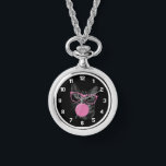Cool Cat with Pink Glasses & Bubble Gum  Watch<br><div class="desc">This trendy and funny cat design is perfect for feline lovers with a sense of style! Featuring a stylish black-and-white cat wearing pink glasses and blowing a bubble gum bubble, this eye-catching artwork is both playful and modern. A great choice for trendy home decor, fashion accessories, and unique gifts for...</div>