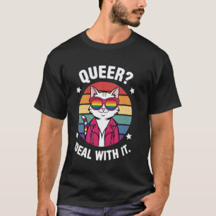 Cool Cat with Rainbow Sunglasses T-Shirt