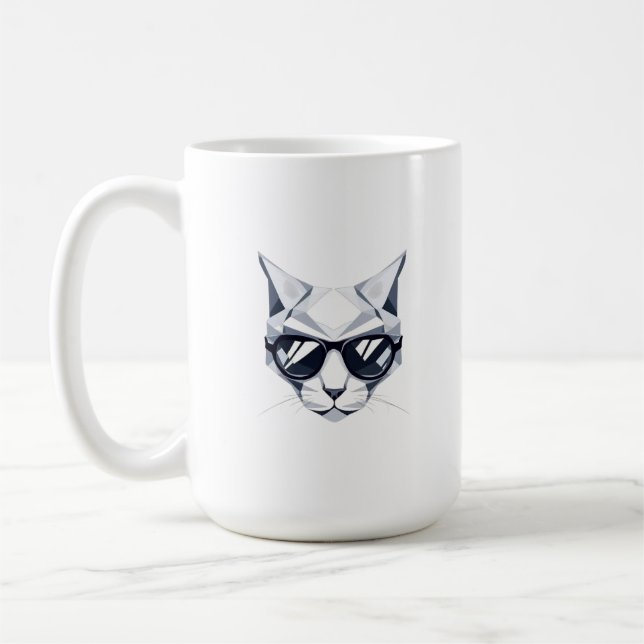 Cool Cat with Shades Mug - Unique & Stylish Feline (Left)