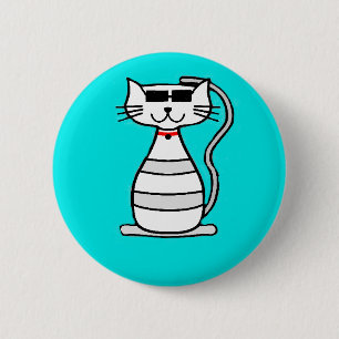 Cool Cat with sunglasses 6 Cm Round Badge