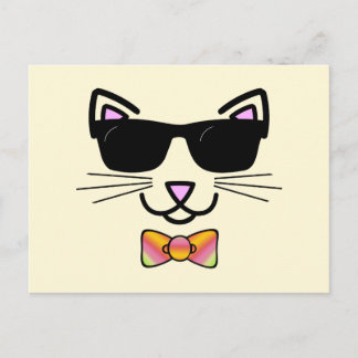 Cool Cat with Sunglasses And a BowTie Postcard