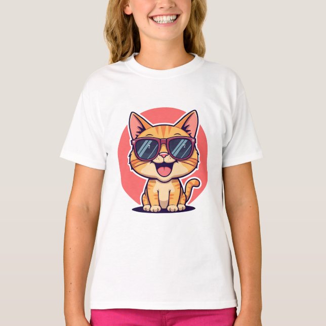 Cool Cat with Sunglasses – Cute Funny Kitty Design T-Shirt (Front)