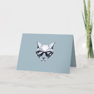 Cool Cat with Sunglasses Holiday Card. Card