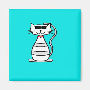 Cool cat with sunglasses magnet