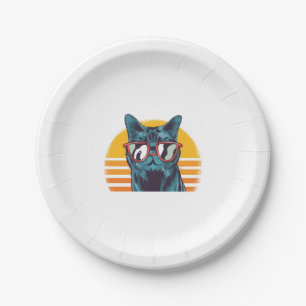 Cool Cat With Sunglasses Paper Plate