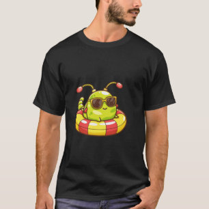 Cool Caterpillar On Summer Vacation Travel Comic T-Shirt