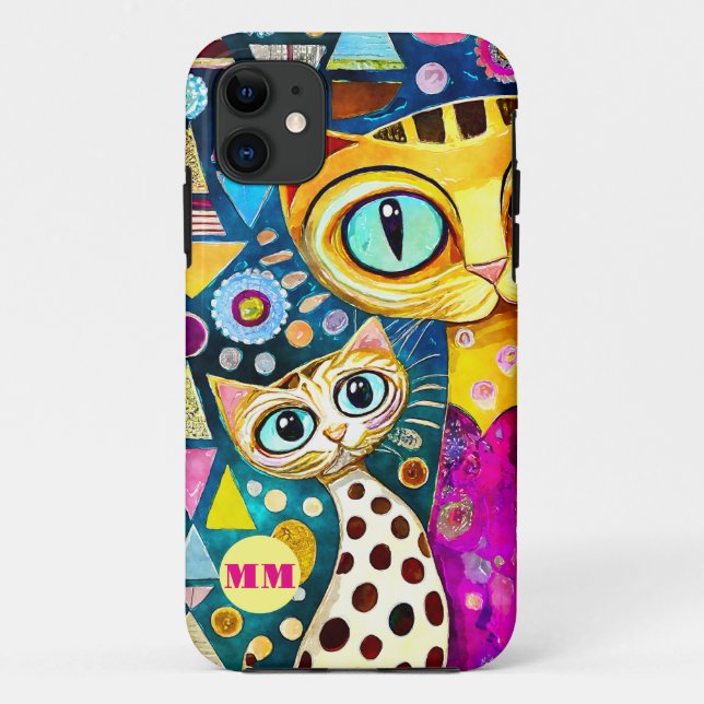 Cool Cats Abstract Case-Mate iPhone Case (Back)