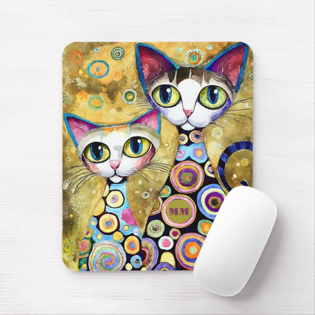 Cool Cats Abstract Mouse Pad (With Mouse)