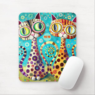 Cool Cats Abstract Mouse Pad
