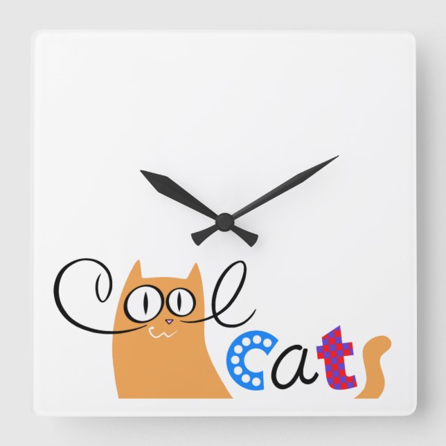 Cool Cats acrylic wall clock (Front)