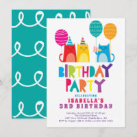 Cool Cats Birthday Party Invitation