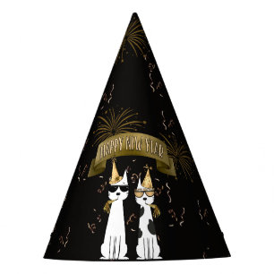 Cool Cats Happy New Year Party Hat
