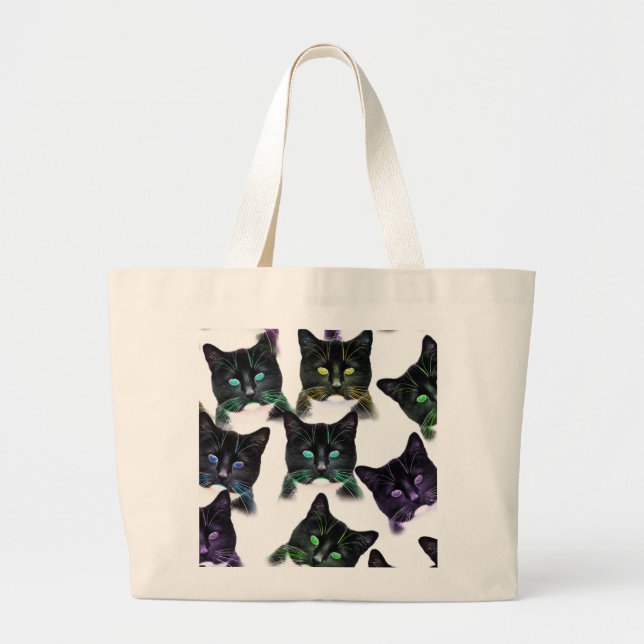 Cool Cats Large Tote Bag (Front)