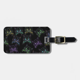 Cool Cats on Black! Multi-coloured Cats Luggage Tag