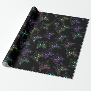 Cool Cats on Black! Multi-coloured Cats Wrapping Paper