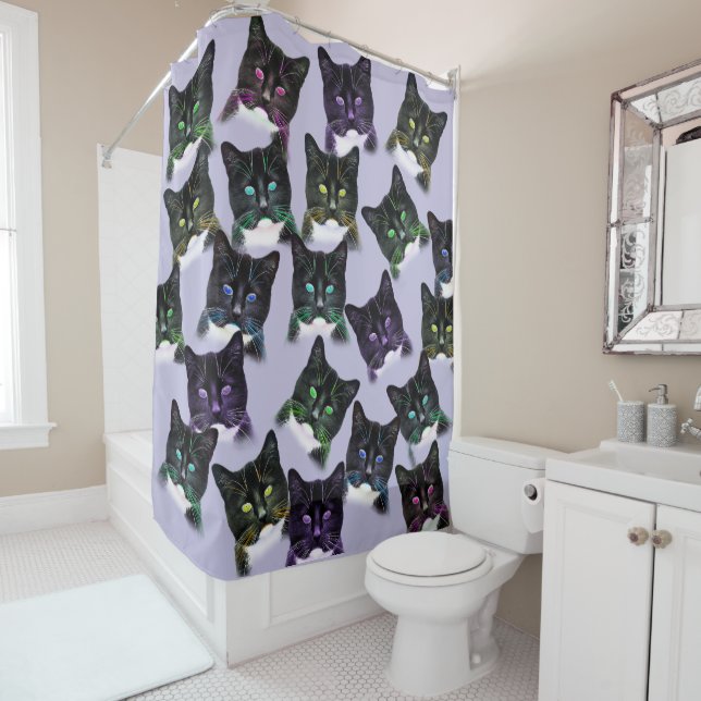 Cool Cats Shower Curtain (In Situ)