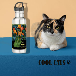 Cool Cats Watercolor 710 Ml Water Bottle