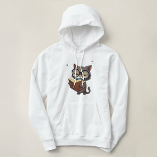 Cool Cats Wearing Glasses Read Book Hoodie