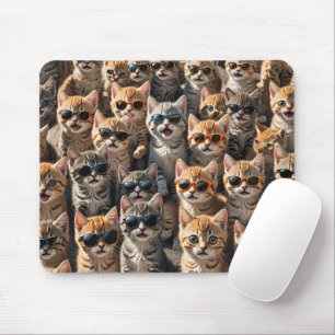 Cool Cats Wearing Sunglasses Mouse Pad