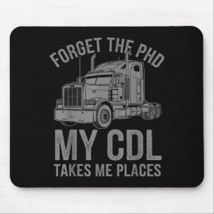 Cool Cdl Trucker Art For Men Women Trucking Cdl Tr Mouse Pad