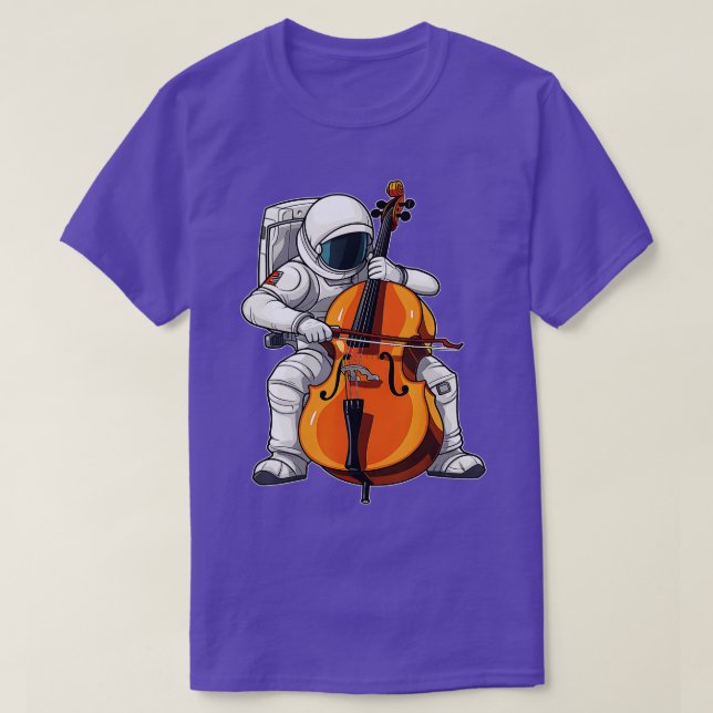Cool Cello Art Cellist Music Cello Player Astronau T-Shirt (Design Front)