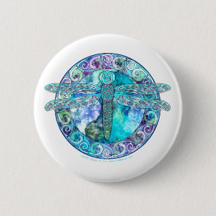 Cool Celtic Dragonfly 6 Cm Round Badge