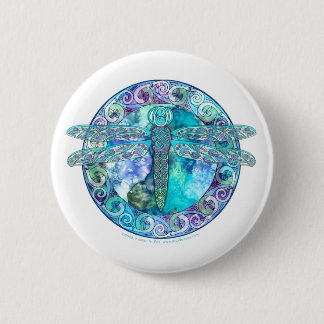 Cool Celtic Dragonfly 6 Cm Round Badge