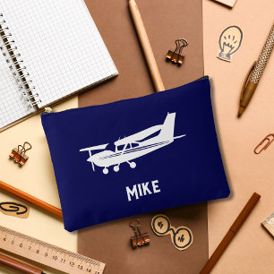 Cool Cessna Aeroplane,Simple,Blue,Aviation Accessory Pouch