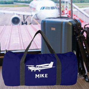 Cool Cessna Aeroplane,Simple,Blue,Aviation Duffle Bag