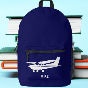 Cool Cessna Aeroplane,Simple,Blue,Aviation  Printed Backpack