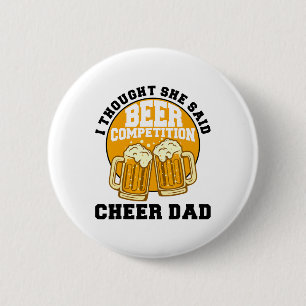 Cool Cheer Dad Gift For Men Funny Beer Cheerleadin 6 Cm Round Badge
