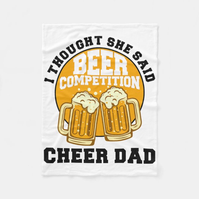 Cool Cheer Dad Gift For Men Funny Beer Cheerleadin Fleece Blanket (Front)