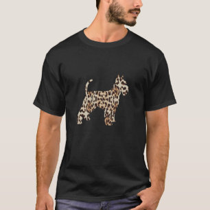 Cool Cheetah Animal Print Schnauzer Dog T-Shirt