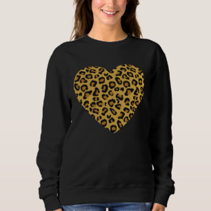 Cool Cheetah Leopard Print Heart Sweatshirt