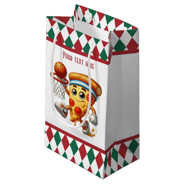 Cool chef baking pizza party small gift bag (Front Angled)