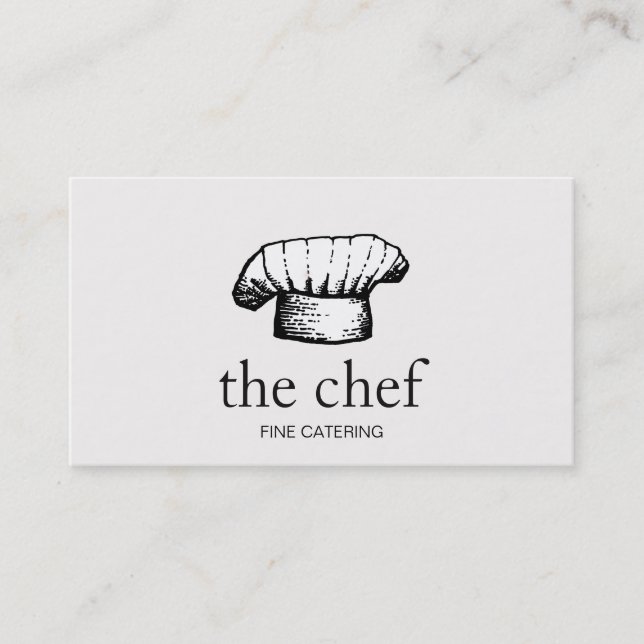 Cool Chef Hat Logo Catering Business Card (Front)
