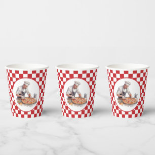Cool chef pizza party paper cups