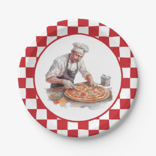 Cool chef pizza party  paper plate