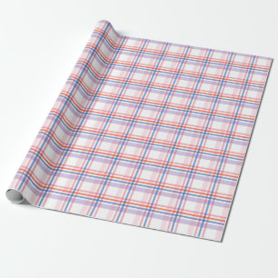 Cool Chequered Pattern Of Red Blue Violet Wrapping Paper