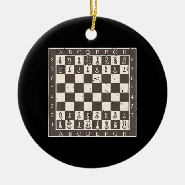 Cool Chess Board Halloween Costume  Funny Lazy DIY Ceramic Tree Decoration (Front)